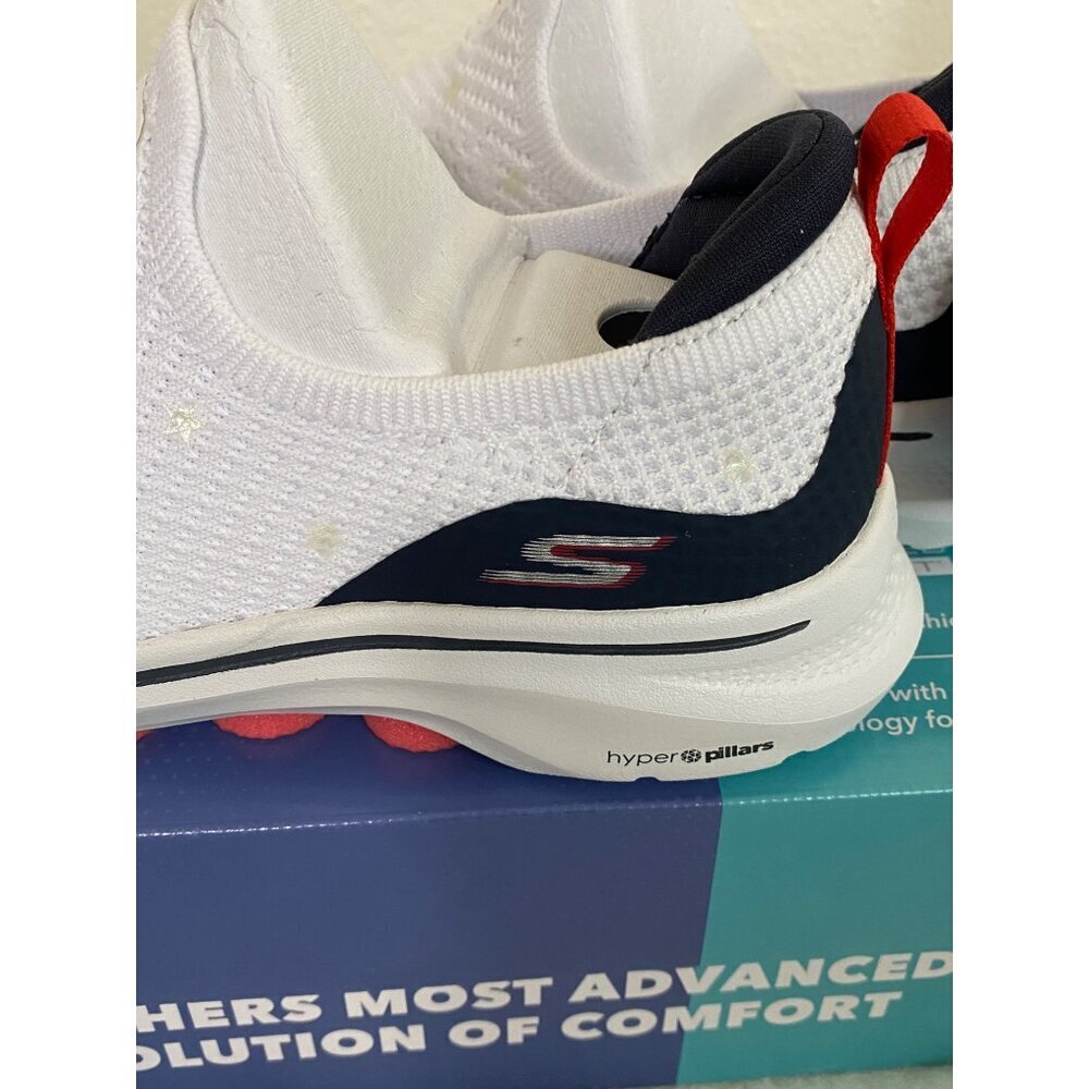 Skechers Women's GO Walk 7 Darcie Athletic Shoes 8.5 White Navy Red Comfort - Picture 5 of 8